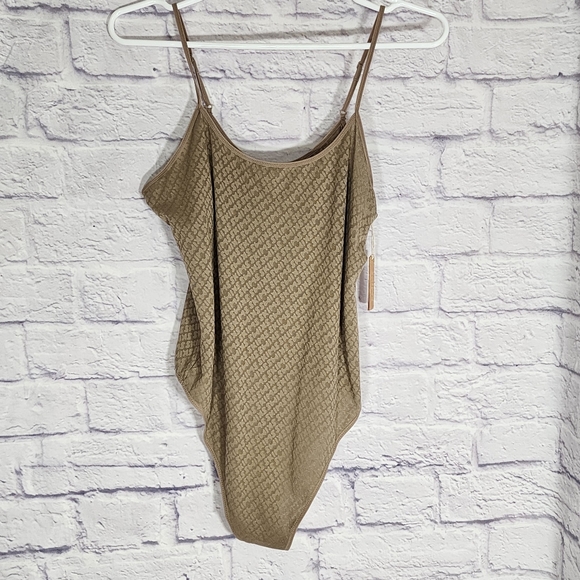 SKIMS Logo Mesh Cami Bodysuit | Desert/XL/ NWT - Picture 3 of 15